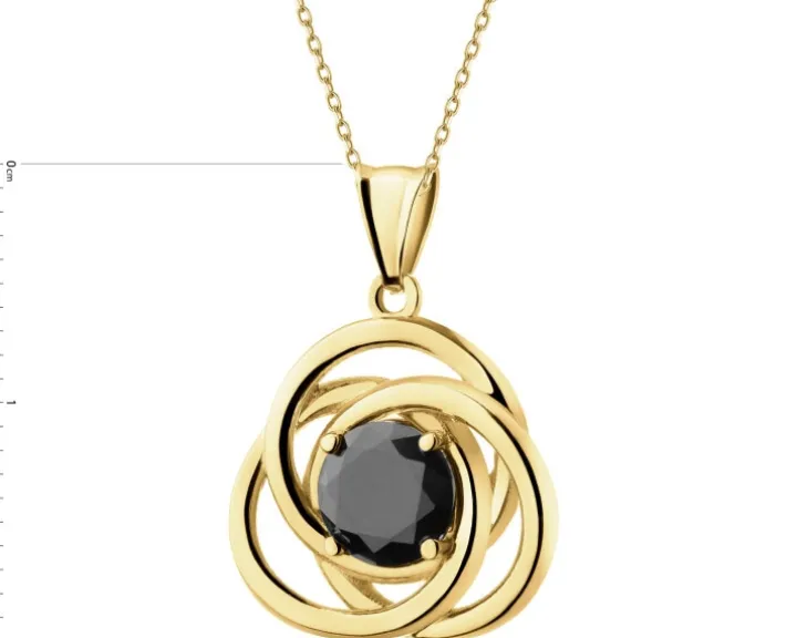 Złota zawieszka z cyrkonią