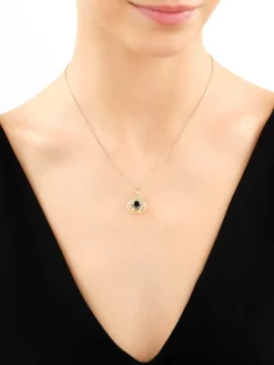 Złota zawieszka z cyrkonią