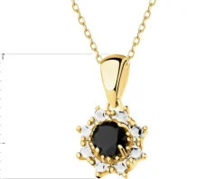 Złota zawieszka z cyrkonią