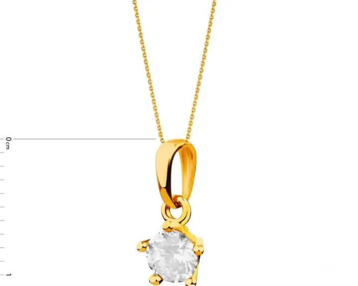 Złota zawieszka z cyrkonią