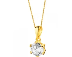 Złota zawieszka z cyrkonią