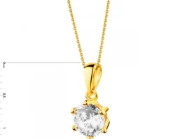 Złota zawieszka z cyrkonią