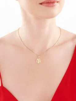 Złota zawieszka z cyrkonią