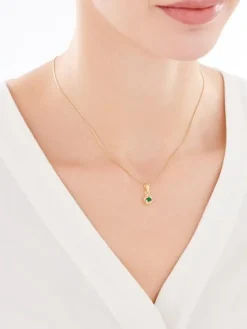 Złota zawieszka z cyrkonią