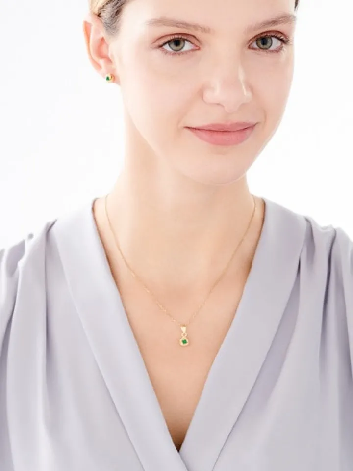 Złota zawieszka z cyrkonią