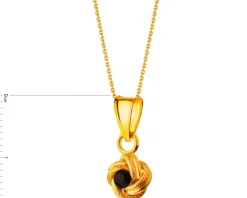 Złota zawieszka z cyrkonią