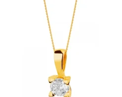 Złota zawieszka z cyrkonią