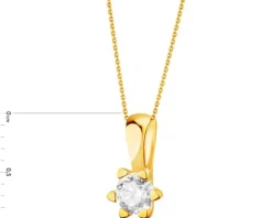 Złota zawieszka z cyrkonią