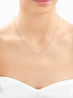 Złota zawieszka z cyrkonią - baletnica