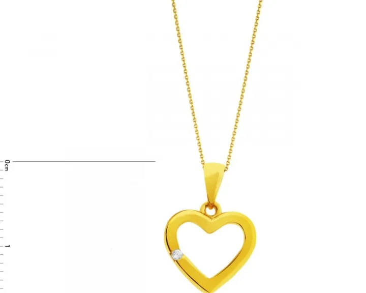 Złota zawieszka z cyrkonią - serce