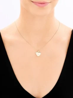 Złota zawieszka z cyrkonią - puzderko - serce