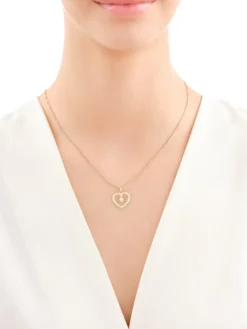 Złota zawieszka z cyrkonią - serce