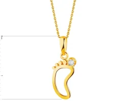 Złota zawieszka z cyrkonią - stópka