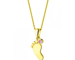 Złota zawieszka z cyrkonią - stópka