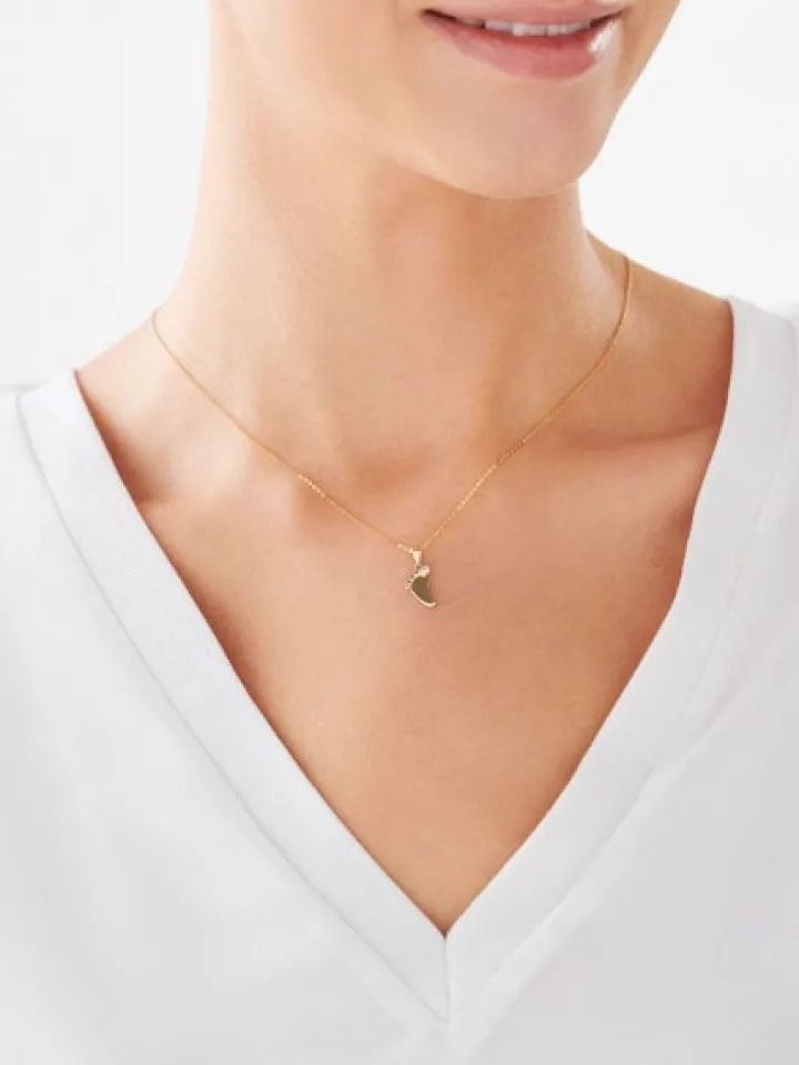 Złota zawieszka z cyrkonią - stópka