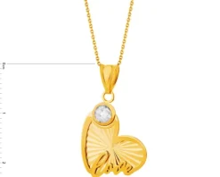 Złota zawieszka z cyrkonią - serce, love