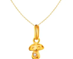 Złota zawieszka z cyrkonią - grzybek