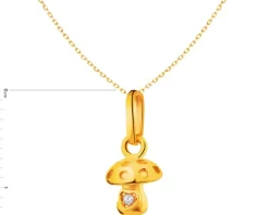 Złota zawieszka z cyrkonią - grzybek