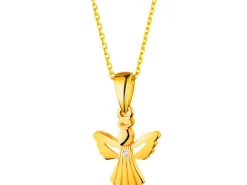 Złota zawieszka z cyrkonią - aniołek