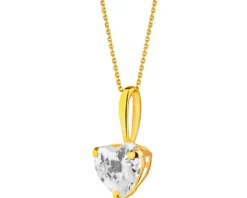 Złota zawieszka z cyrkonią - serce