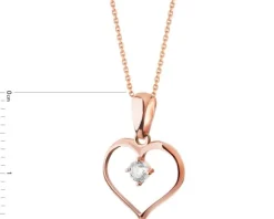 Złota zawieszka z cyrkonią - serce