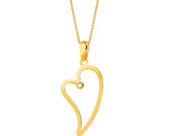 Złota zawieszka z cyrkonią - serce
