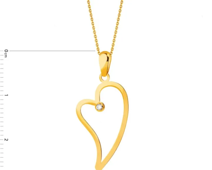 Złota zawieszka z cyrkonią - serce