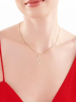 Złota zawieszka z cyrkonią - serce