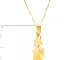 Złota zawieszka z cyrkonią - aniołek