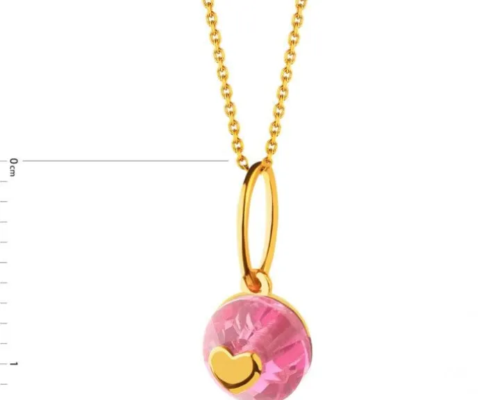 Złota zawieszka z cyrkonią - serce