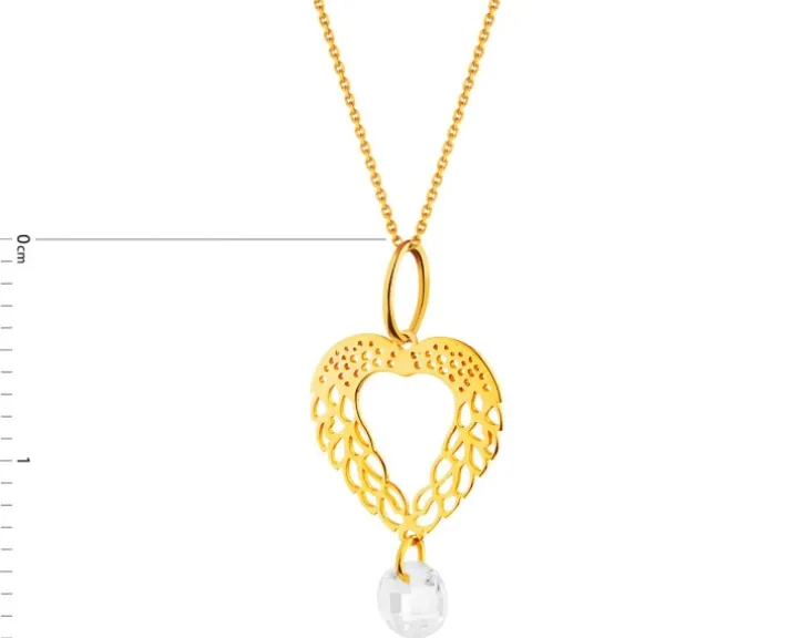 Złota zawieszka z cyrkonią - serce
