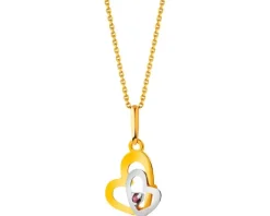 Złota zawieszka z cyrkonią - serca