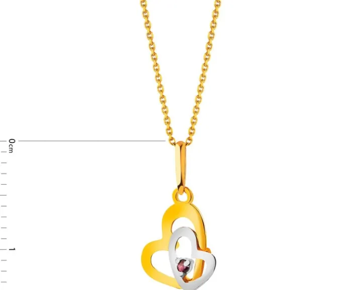 Złota zawieszka z cyrkonią - serca