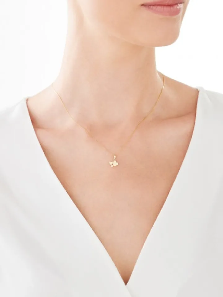 Złota zawieszka z cyrkonią - serca