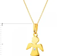Złota zawieszka z cyrkonią - aniołek