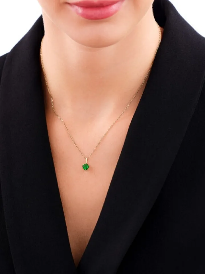 Złota zawieszka z cyrkonią - serce