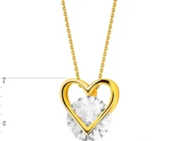 Złota zawieszka z cyrkonią - serce