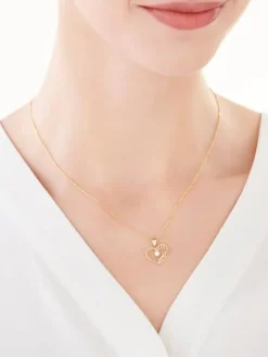 Złota zawieszka z cyrkonią - serce