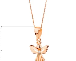 Złota zawieszka z cyrkonią - aniołek