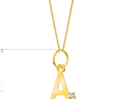 Złota zawieszka z cyrkonią - litera A