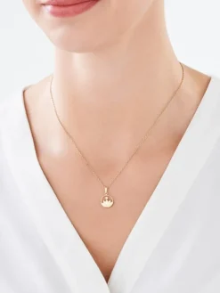 Złota zawieszka z cyrkonią - kwiat lotosu