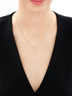 Złota zawieszka z cyrkoniami - sowa