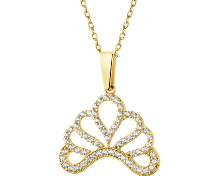 Złota zawieszka z cyrkoniami