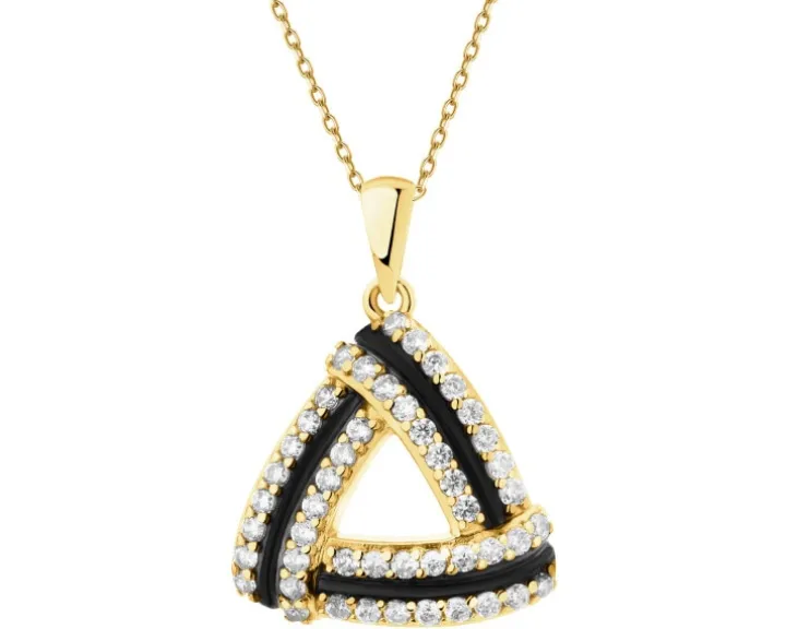 Złota zawieszka z cyrkoniami