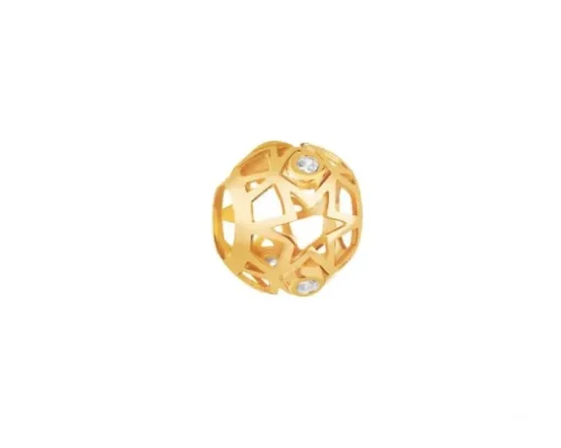 Złota zawieszka z cyrkoniami beads - gwiazdy