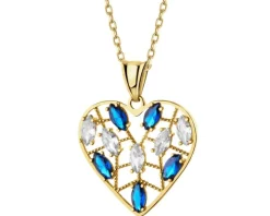 Złota zawieszka z cyrkoniami - serce