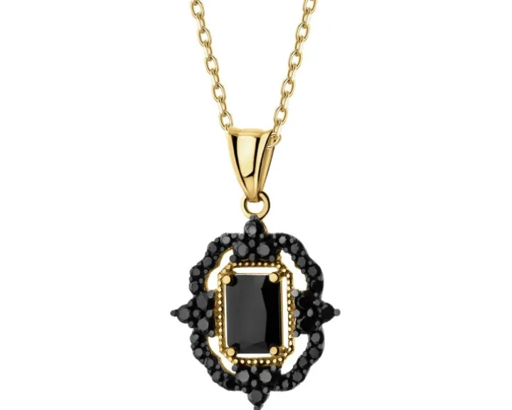 Złota zawieszka z cyrkoniami