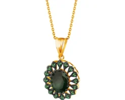 Złota zawieszka z cyrkoniami