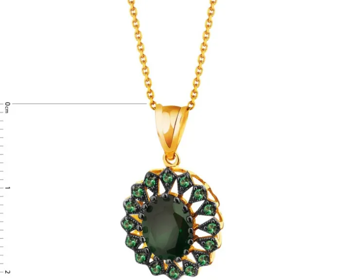 Złota zawieszka z cyrkoniami