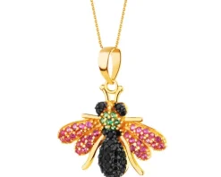Złota zawieszka z cyrkoniami - pszczółka